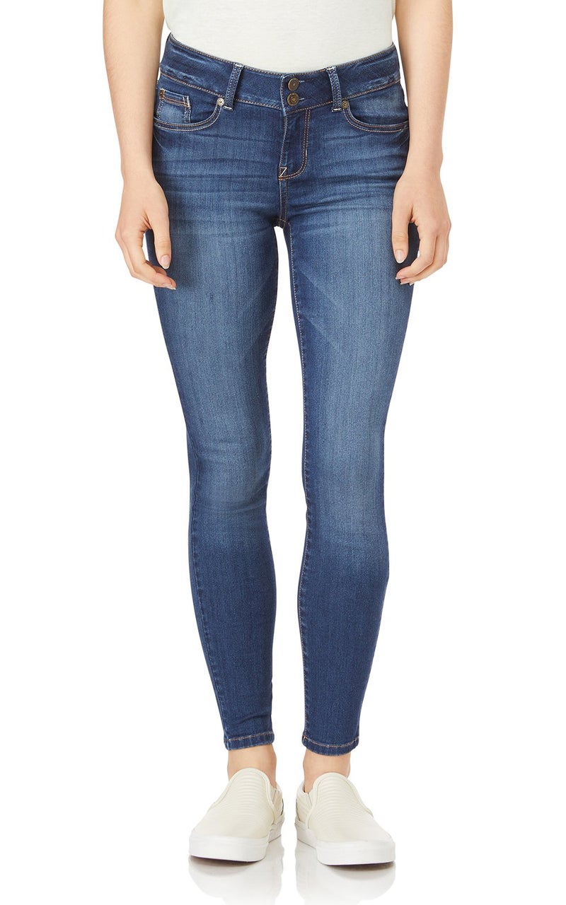 WallFlower Women's Ultra Skinny Mid-Rise Insta Soft Juniors Jeans (Standard and Plus), Hayden Pure, 7 - Image 1